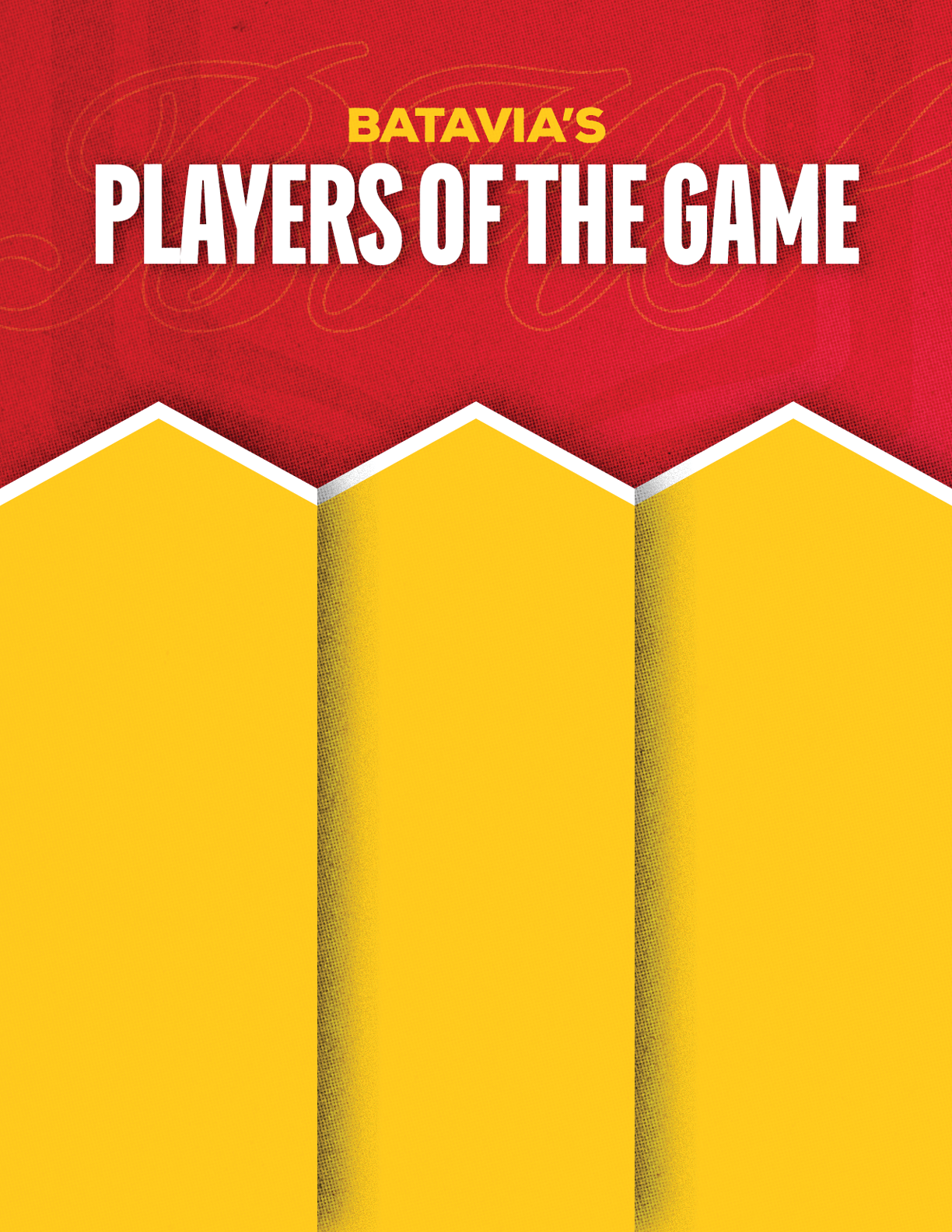 A red and blue poster with a white border. Description generated by AI
