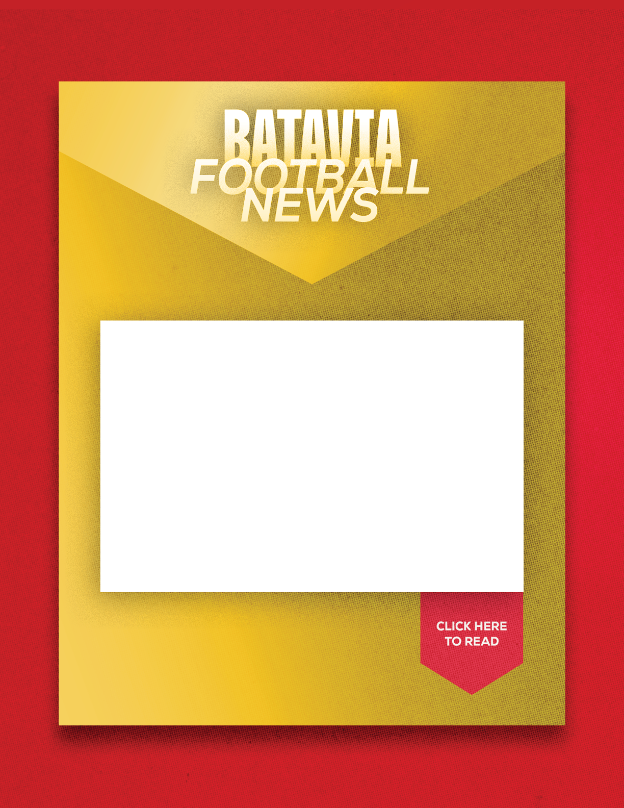 A red and blue sign with a blank space for a headline. Description generated by AI
