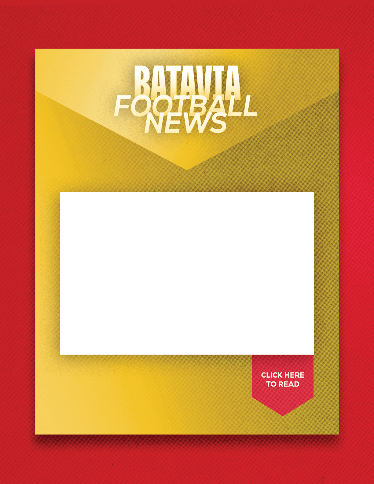 A red and blue sign with a blank space for a headline. Description generated by AI