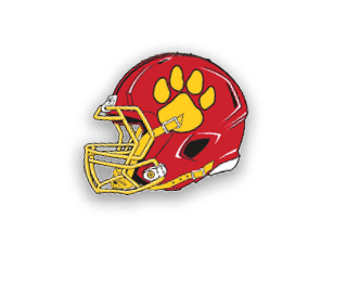 A stylized red cardinal head with a black outline and a yellow beak facing right. Description generated by AI