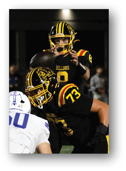 A group of football players celebrating a touchdown. Description generated by AI