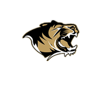 A tiger's head with its mouth open. Description generated by AI