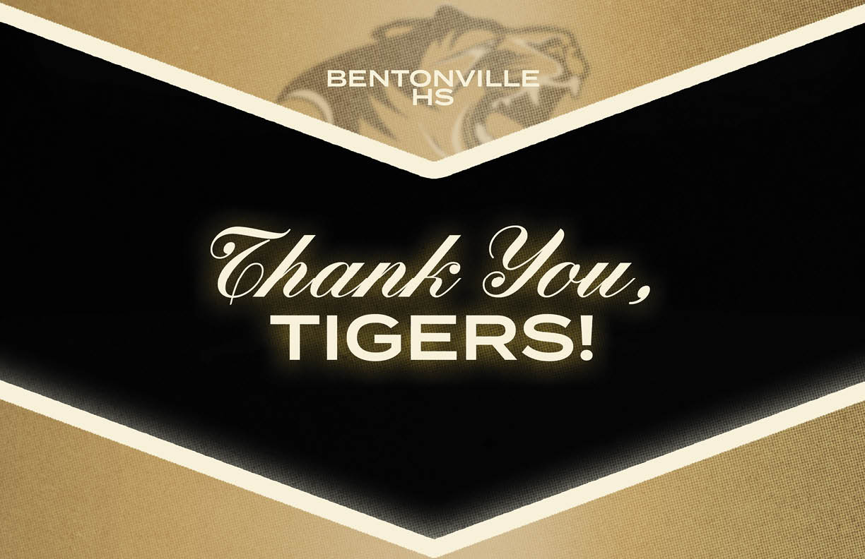 A thank you sign for the Tigers. Description generated by AI