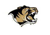 A tiger's head with its mouth open. Description generated by AI