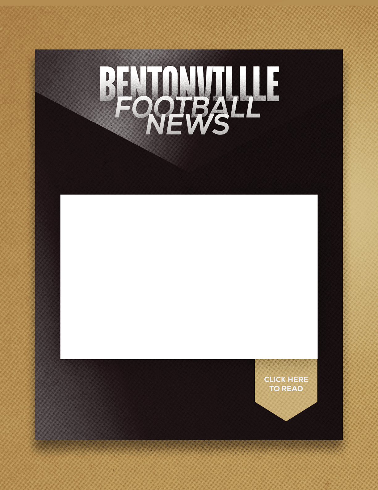 A football news magazine cover with a blank space. Description generated by AI