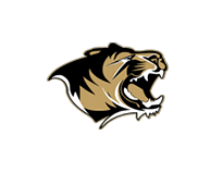 A tiger's head with its mouth open. Description generated by AI