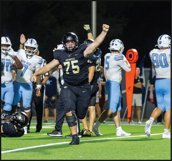 A group of football players celebrating a victory. AI generated content