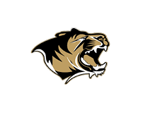 A tiger's head with its mouth open. Description generated by AI