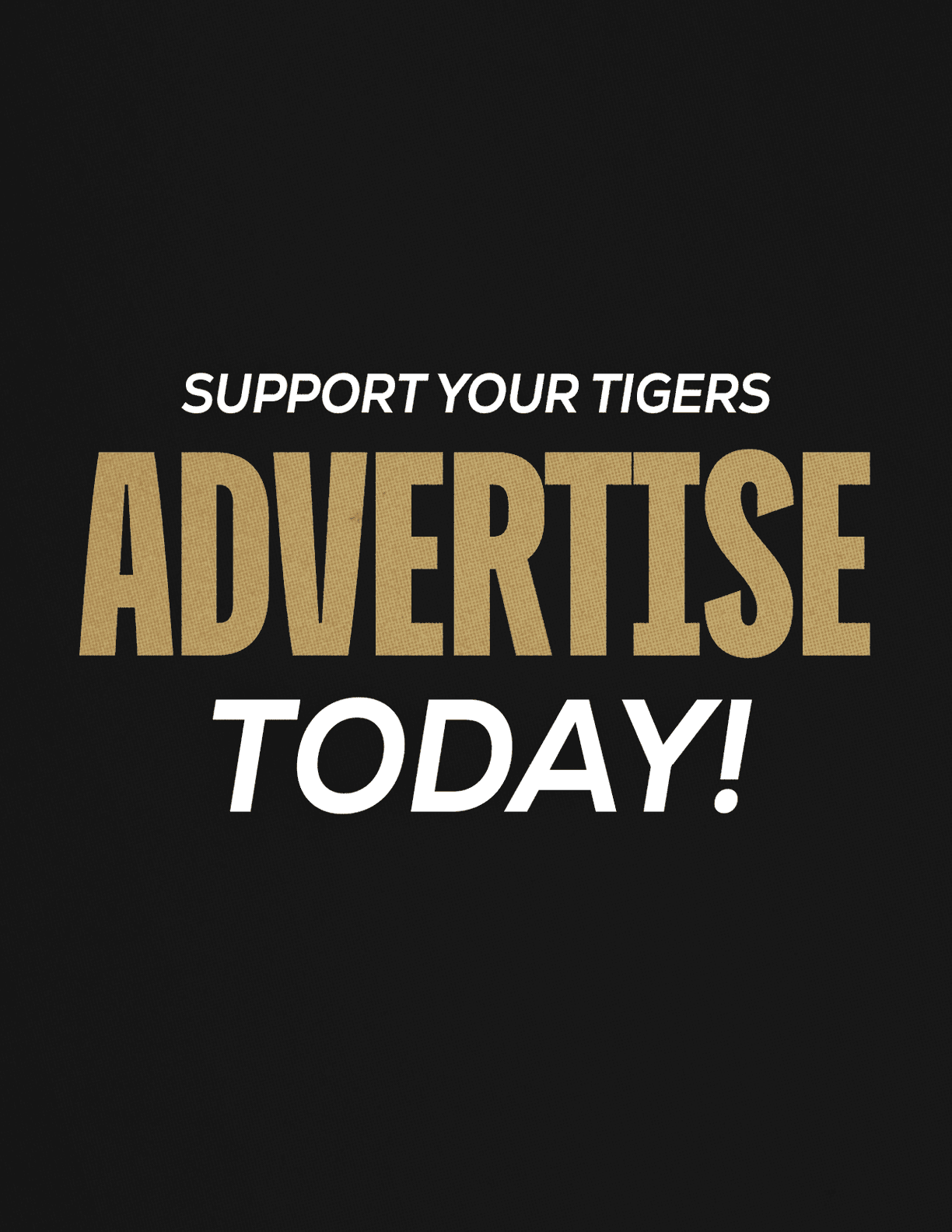 Advertisement for tigers. Description generated by AI