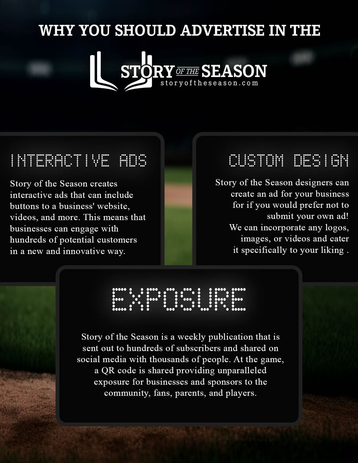 A green field with a baseball diamond. Description generated by AI