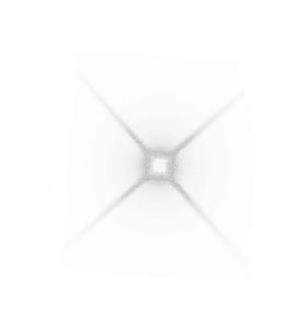 A black and white image of a circle with a light in the center. Description generated by AI