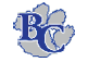 A blue BC monogram is overlaid on a gray paw print with a blue outline. Descripci n generada con IA