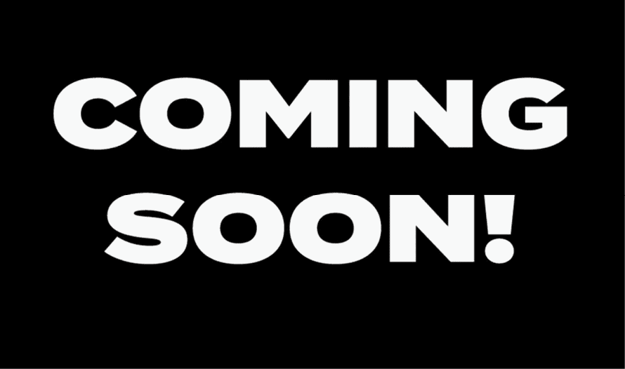 Bold white text on a black background reads “COMING SOON!" in all capital letters. Descripci n generada con IA