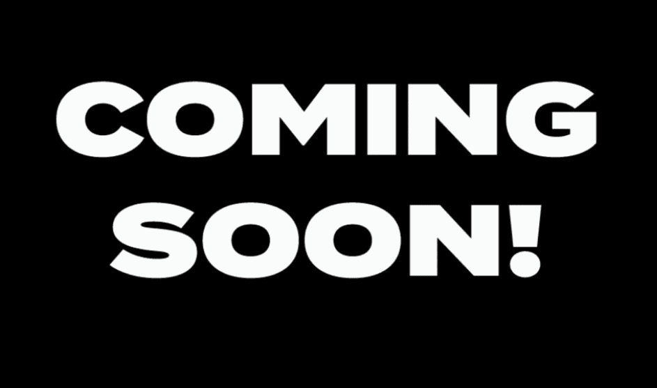 Bold white text on a black background reads “COMING SOON!" in all capital letters. Descripci n generada con IA