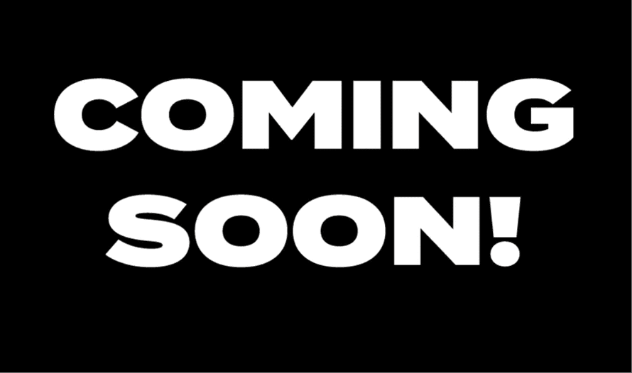 Bold white text on a black background reads “COMING SOON!" in all capital letters. Descripci n generada con IA