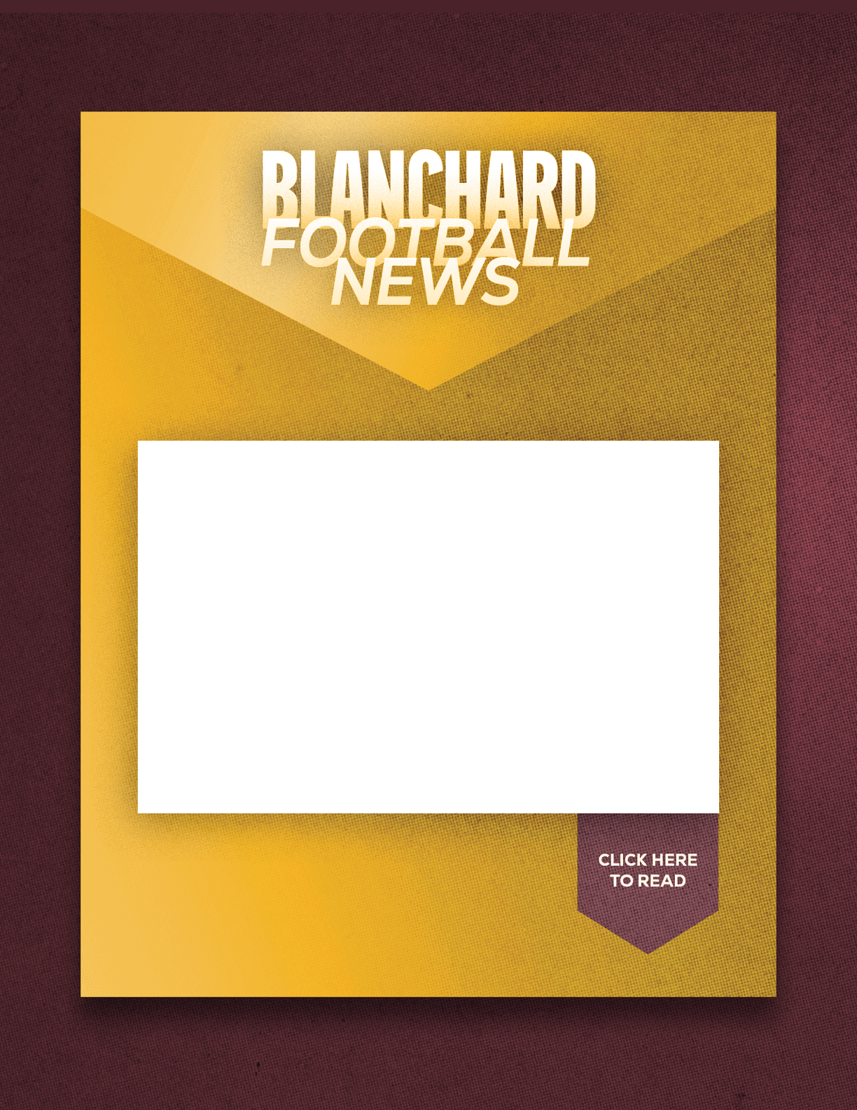 A red and blue sign with a blank space for a headline. Description generated by AI