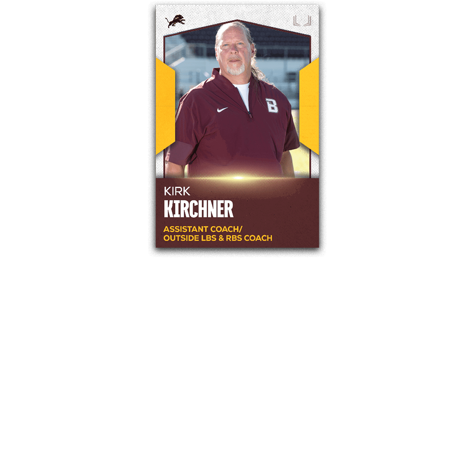  COACH KIRK KIRCHNER Coach Kirk Kirchner enters his 19th year at Blanchard and brings 35 years of coaching experience...