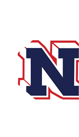 A large navy blue letter N outlined with a red angular border on a white background. Description generated by AI