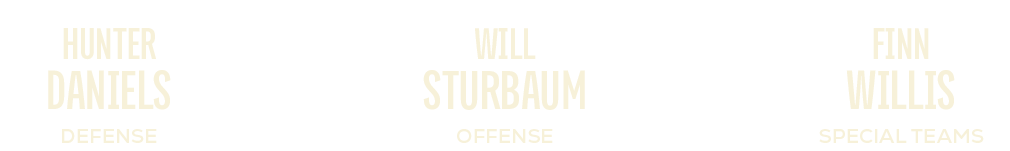 special teams,offense,defense,finn willis,will sturbaum,hunter daniel