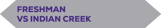 A purple background with white letters that say “Follow Us On". Description generated by AI