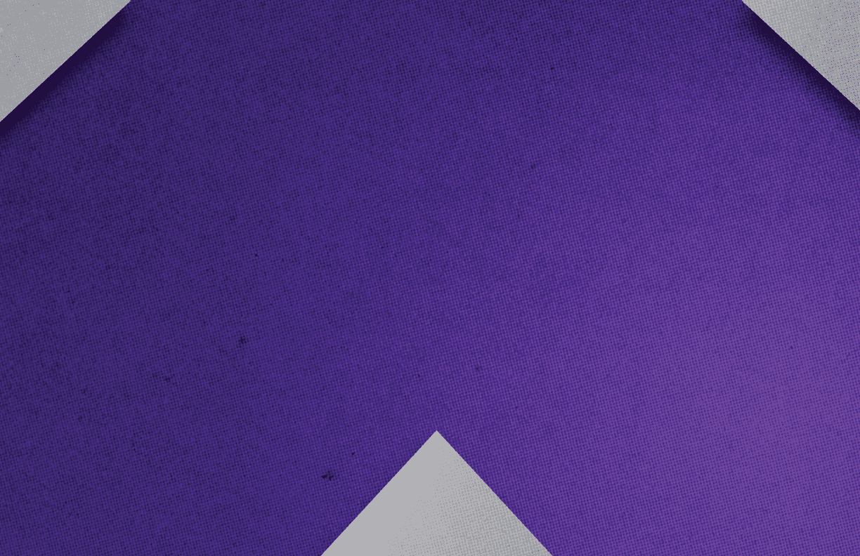 A purple triangle on a gray background. Description generated by AI