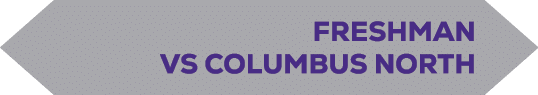 A purple background with white letters that say “Follow Us On". Description generated by AI