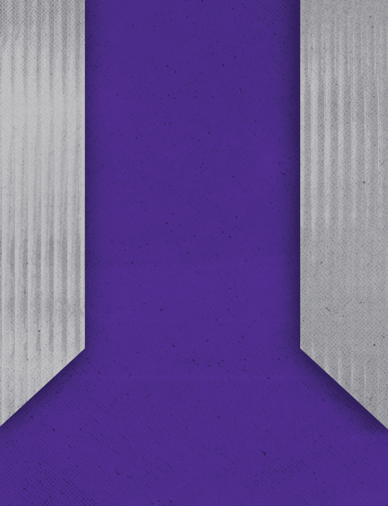 Three purple flags on a gray background. Description generated by AI