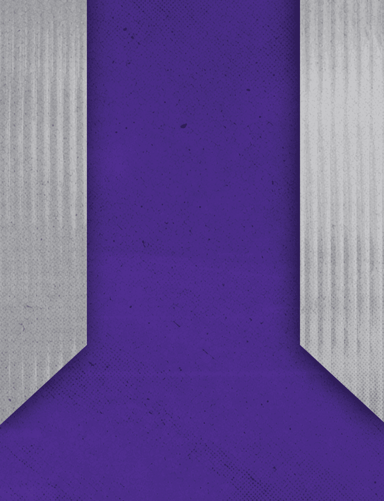 Three purple flags on a gray background. Description generated by AI