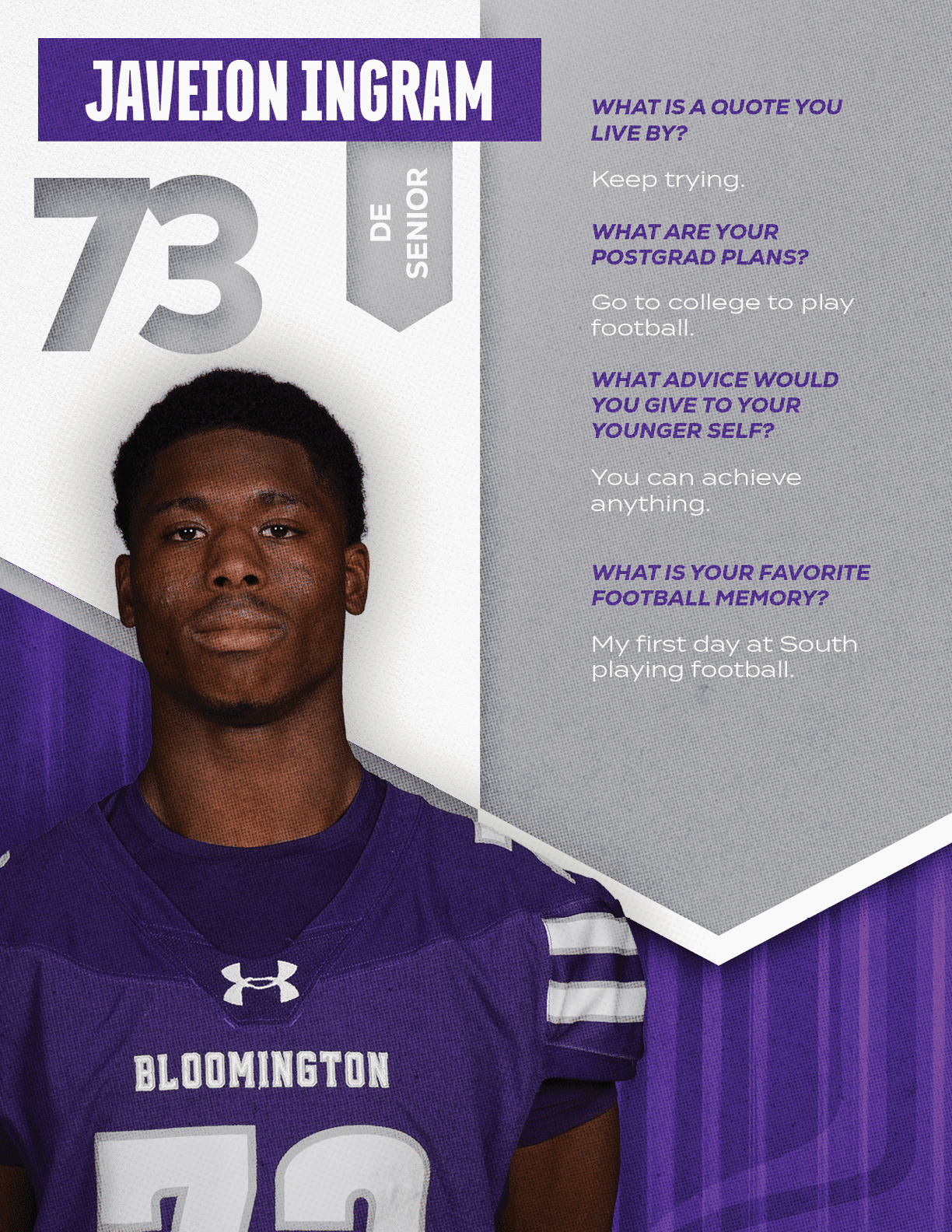 A football player wearing a blue and red jersey with the number 7 on it. Description generated by AI