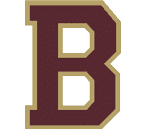 A large maroon letter R with a gold outline on a white background. Description generated by AI