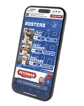 A cell phone displaying a roster of football players. AI generated content
