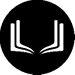 A black and white image of a book with a white letter “U" on the left side and a white letter "L" on the right side. Description generated by AI