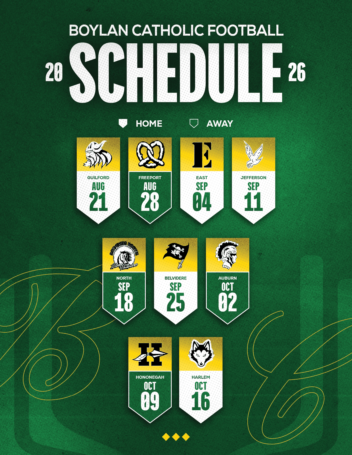 A football schedule for the 2014 season. Description generated by AI