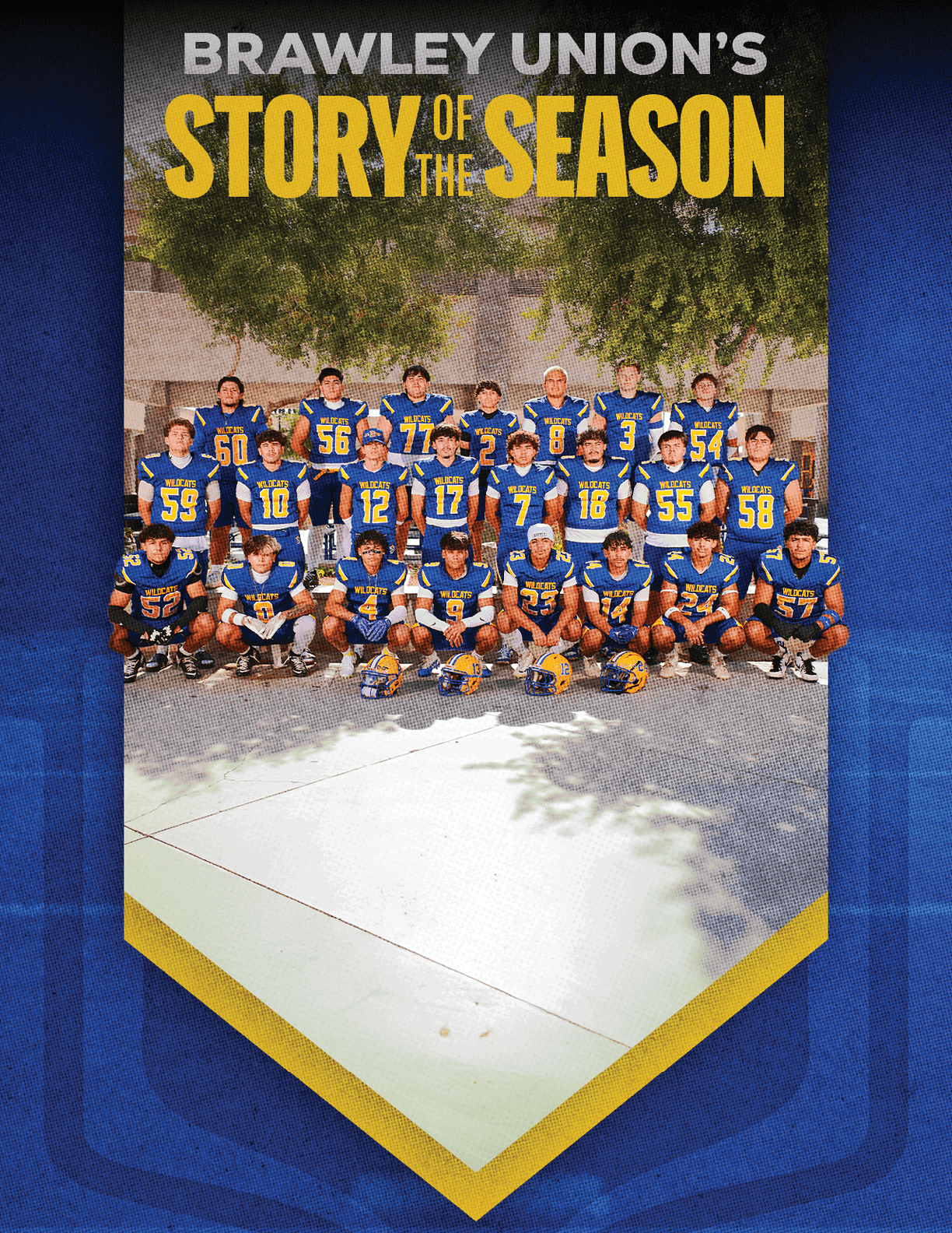 A group of football players huddled together. Description generated by AI