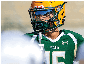 A group of football players on a field. Description generated by AI