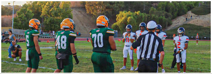 A group of football players on a field. Description generated by AI