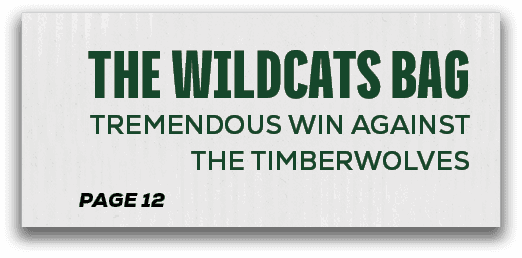 page 12,the wildcats bag tremendous win against the timberwolve