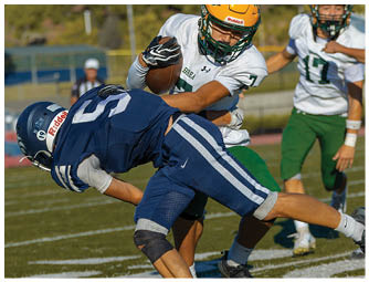 A group of football players on a field. Description generated by AI