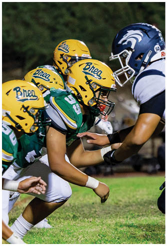 A football player running on the field. Description generated by AI