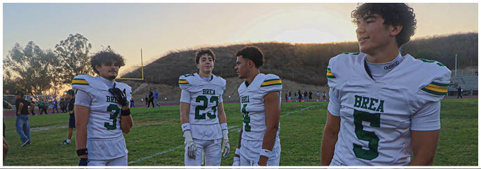 A group of football players on a field. Description generated by AI