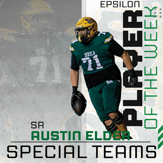 A football player is shown in a picture with a football jersey on. Description generated by AI