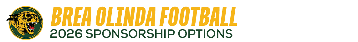 BREA OLINDA FOOTBALL,2026 SPONSORSHIP OPTION