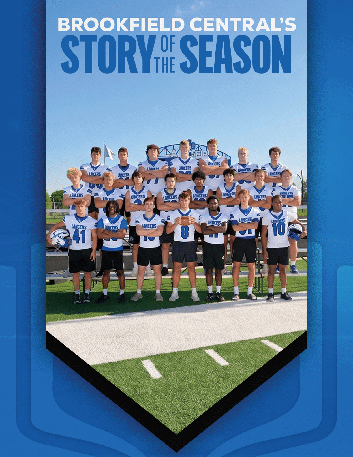 A group of football players huddled together. Description generated by AI