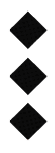 Three black diamond shapes stacked vertically on a white background. Description generated by AI