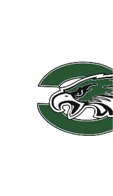 A stylized green and white eagle head with an intense expression is integrated into a large green letter C outlined in black. Descripci n generada con IA