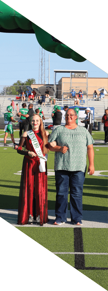 Parte de una estructura inflable con el dise o de la cabeza de un lobo en colores verde, blanco y negro contra un cielo azul. Descripci n generada con IA