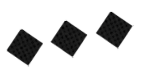 Three green squares with a dotted pattern are arranged diagonally on a white background. Descripci n generada con IA