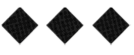 Three green diamond shapes with a pattern of small black dots evenly distributed across their surfaces. Descripci n generada con IA