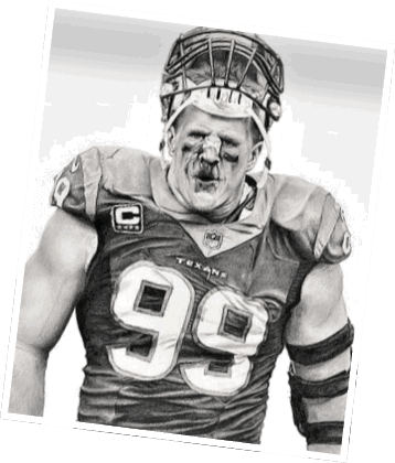 An adult wearing a football uniform with the number 99 and a helmet is shown with a bruised and bloodied face, appearing intense and determined. Descripci n generada con IA