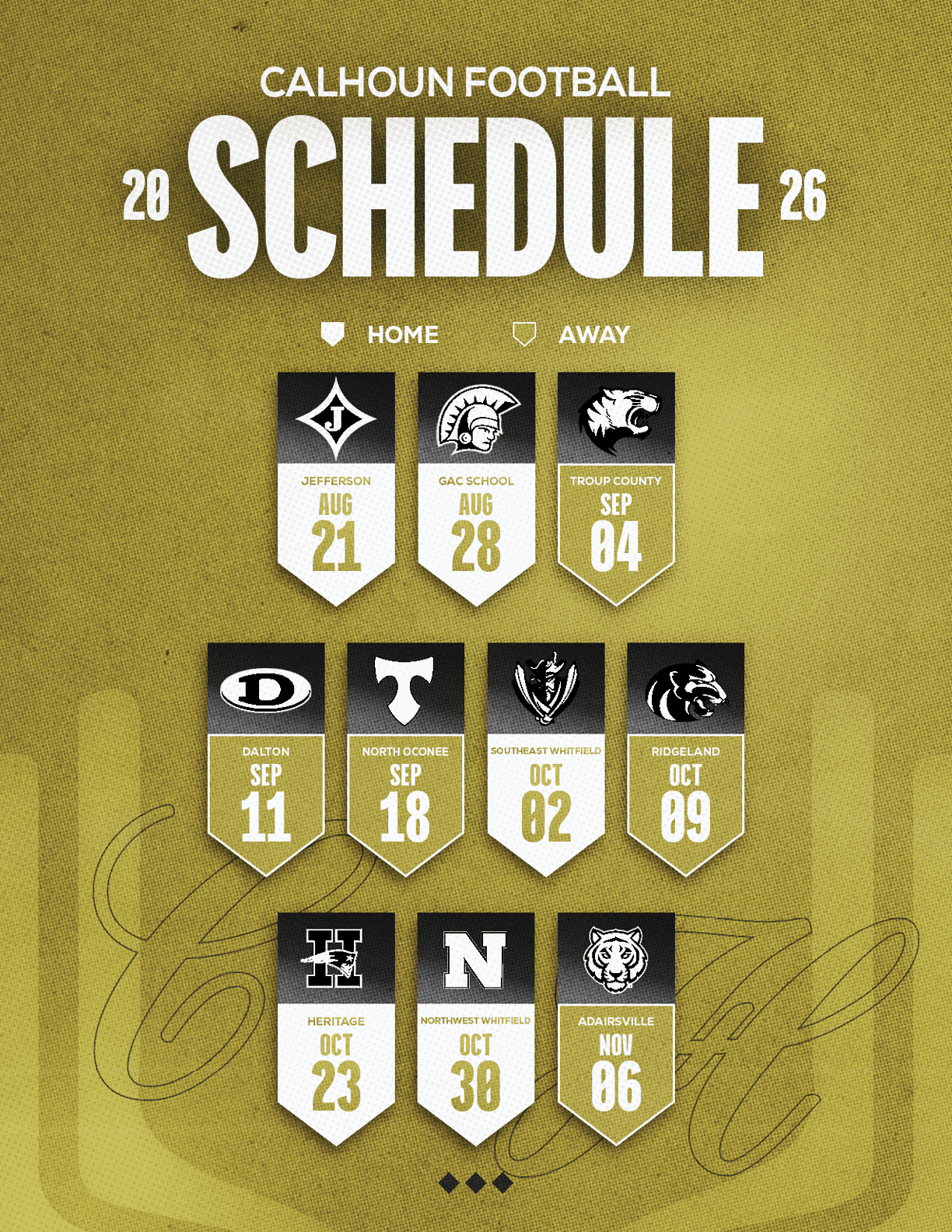A football schedule for the 2014 season. Description generated by AI